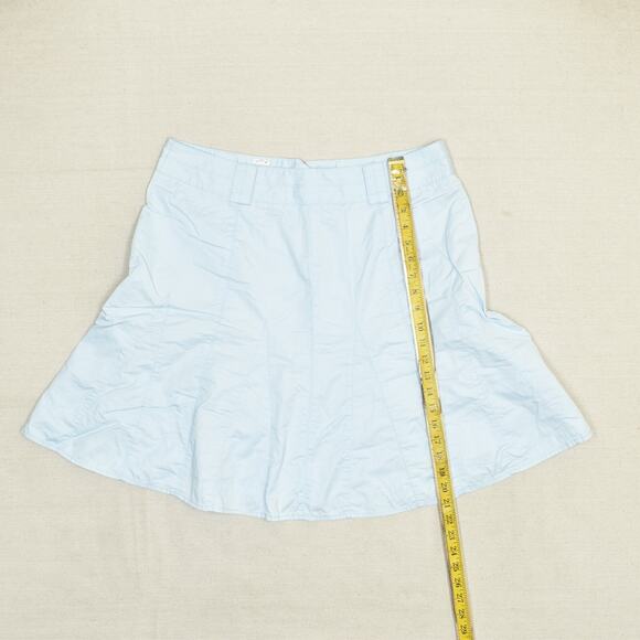 Ann Taylor Women Skirt Knee Length Fit & Flare Solid Zip Cotton Blue Size 14 - Picture 6 of 8